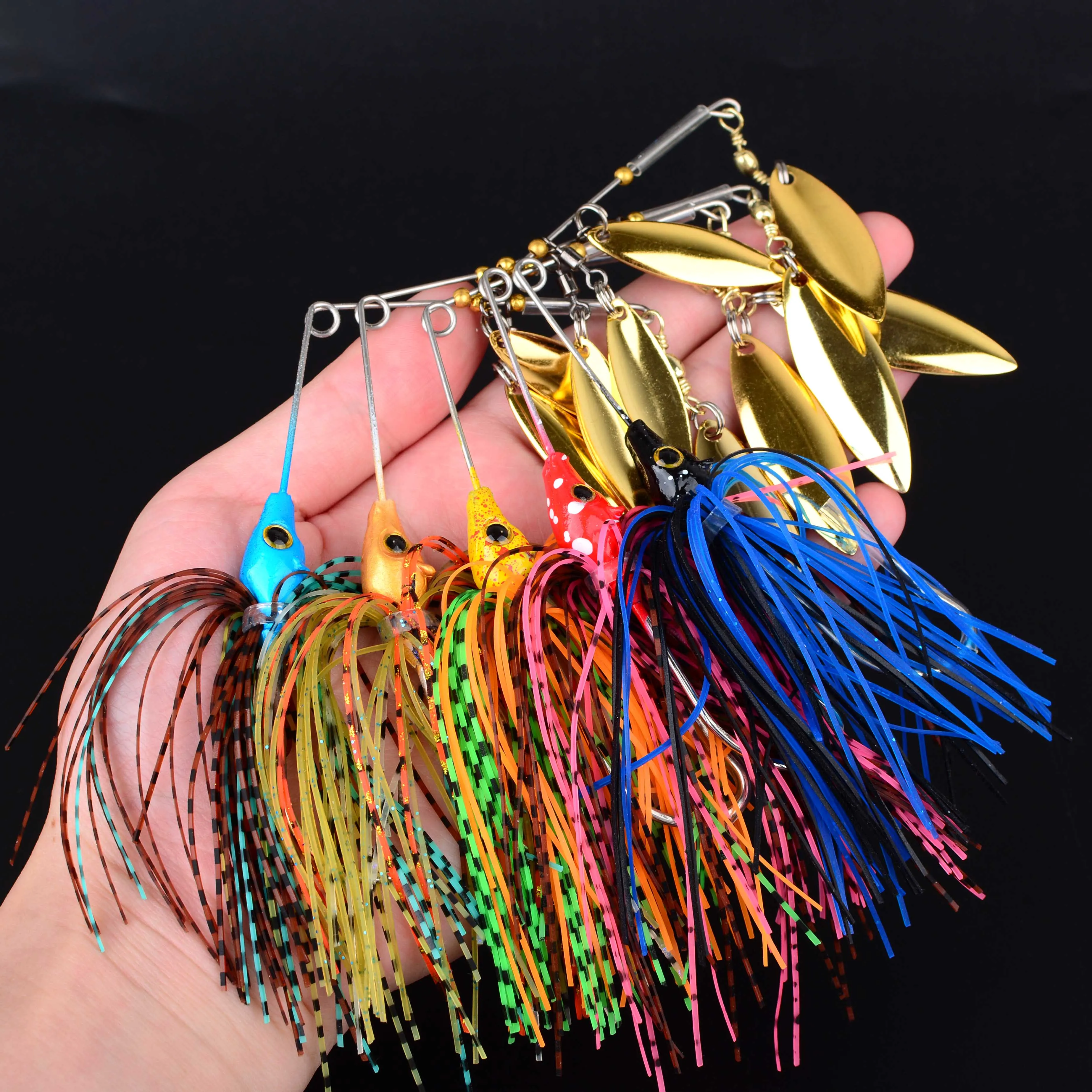 10 Uds cebo giratorio Bass Jig Chatter cebo señuelo de pesca Chatterbait Kit de pesca Wobblers para aparejos de pesca de lubina - imagen 4