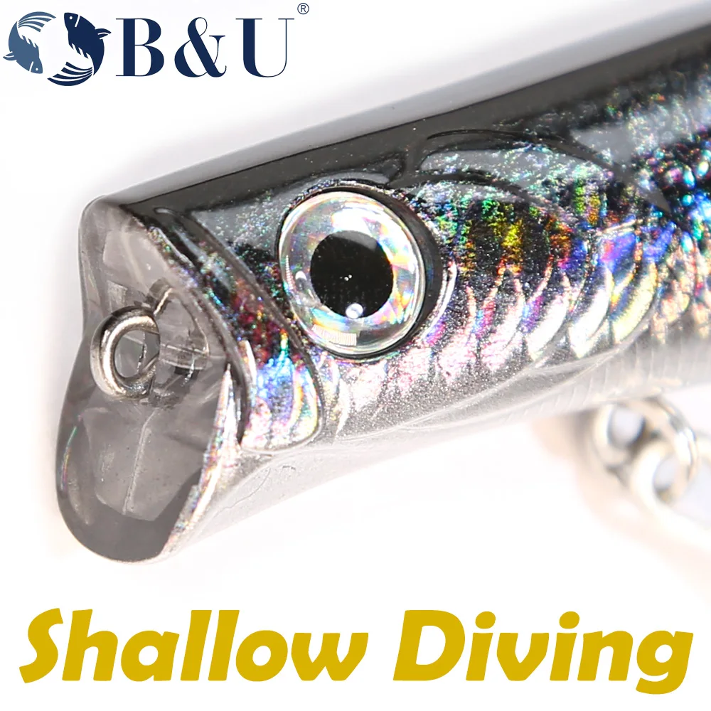 B & U Jerkbait flotante para Lucio en agua salada - imagen 2