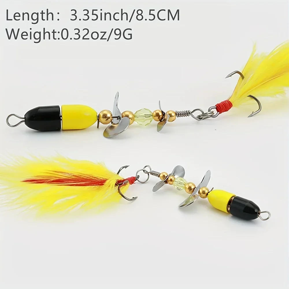 Señuelos de pesca biónicos con lentejuelas giratorias dobles Luya, baja resistencia al viento, fundición larga, perfectos para lubina, perca, accesorios de pesca - imagen 3