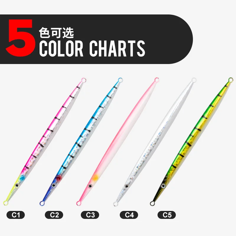 TEASER J129-señuelo de pesca Jigbait duro de Metal, anzuelo luminoso de hundimiento rápido, plantilla de Metal brillante, 250g, 28cm - imagen 4