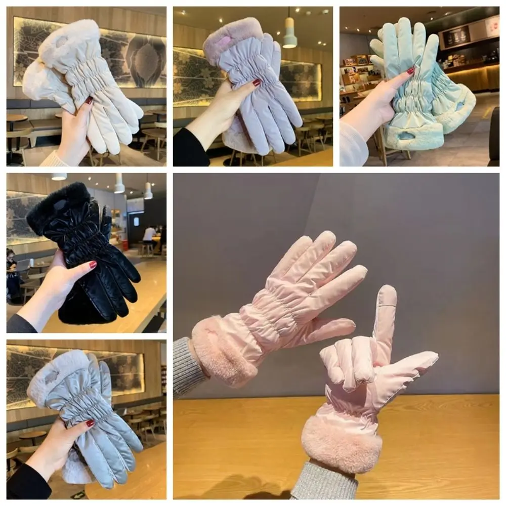 Guantes acolchados gruesos de oso pequeño para mujer, acolchado transpirable, forro polar térmico de invierno, resistente al viento y al frío - imagen 5