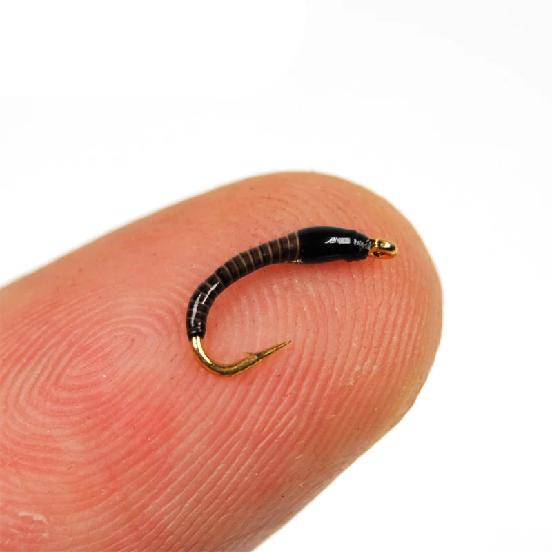 Wifreo 10PCS Peacock Quill Ninfa Fly Buzzer Moscas Tamaño de color natural # 16 Pesca con mosca de trucha - imagen 2