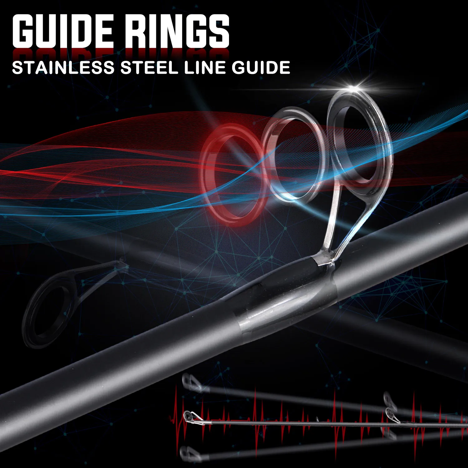 Caña de pescar Sougayilang de fibra de carbono, cañas de carpa de 1,98 m para pescar, caña de fundición ultraligera y Lucio giratorio, arrastre máximo de 5kg - imagen 4