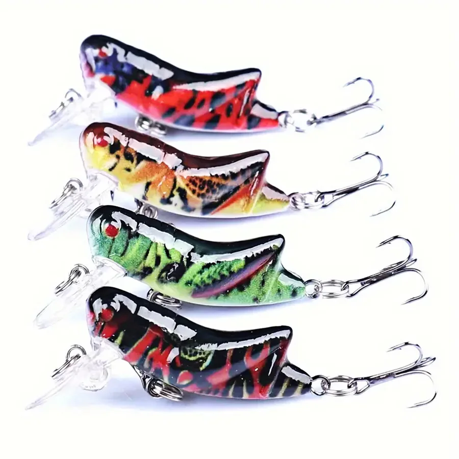 Señuelos de pesca de cigarra, cebos duros para insectos, Wobblers artificiales para curricán, superficie de perca, Swimbait, Topwater, saltamontes, 8 Uds. - imagen 5