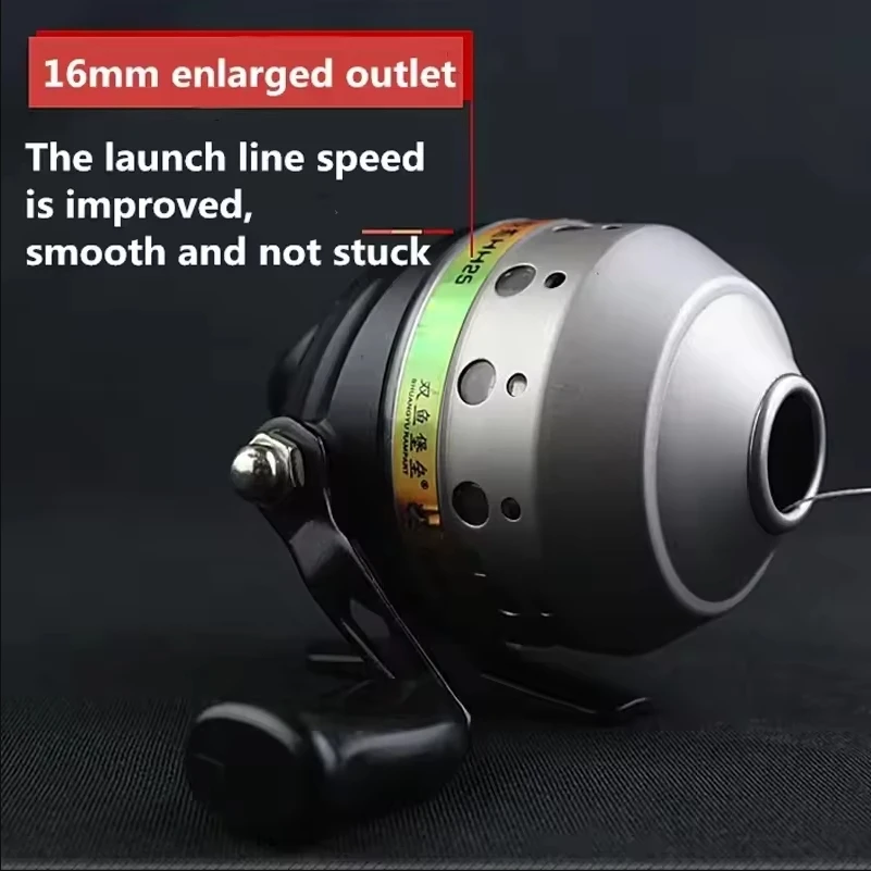 Carrete de pesca con tirachinas, rueda de línea cerrada de Metal, catapulta izquierda/derecha, tiro de peces, río al aire libre con PE, 4 hebras, 30m - imagen 2