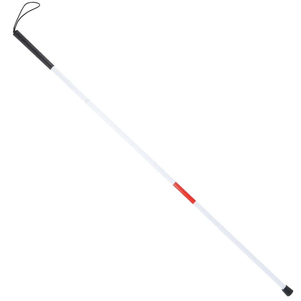 Bastón ciego plegable duradero, bastón reflectante blanco y rojo antideslizante, bastón de aleación de aluminio con discapacidad Visual - imagen 5