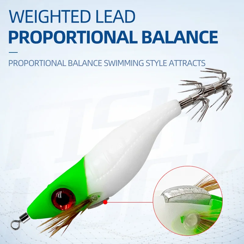 4/7 unids/bolsa envoltura luminosa camarones horizontales 10cm madera camarones calamar gancho vientre redondo camarones cebo señuelo falso cebo - imagen 2