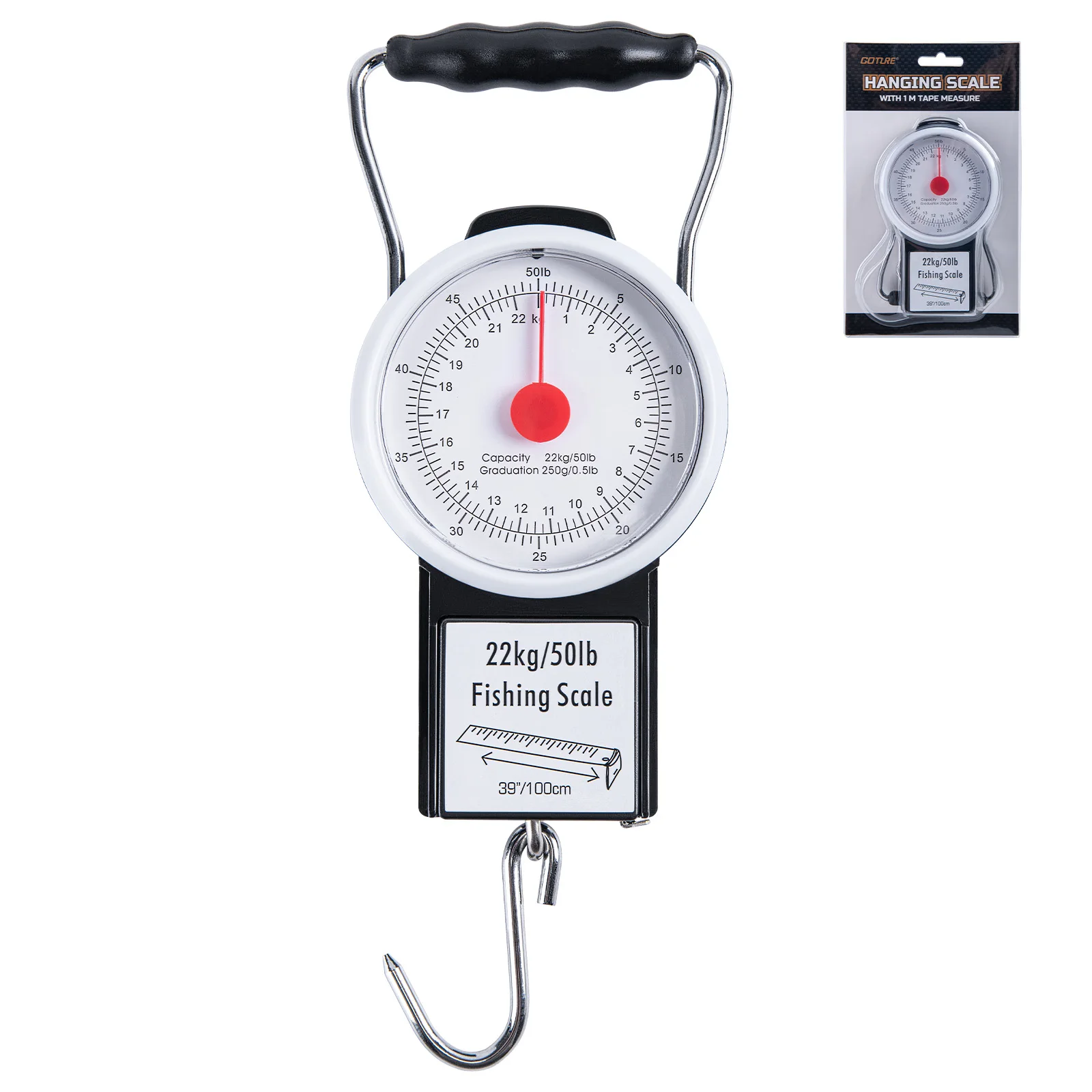 Báscula colgante de pesca Goture, báscula mecánica de cocina y pesca de peces, báscula de peso portátil multiusos con esfera de mano