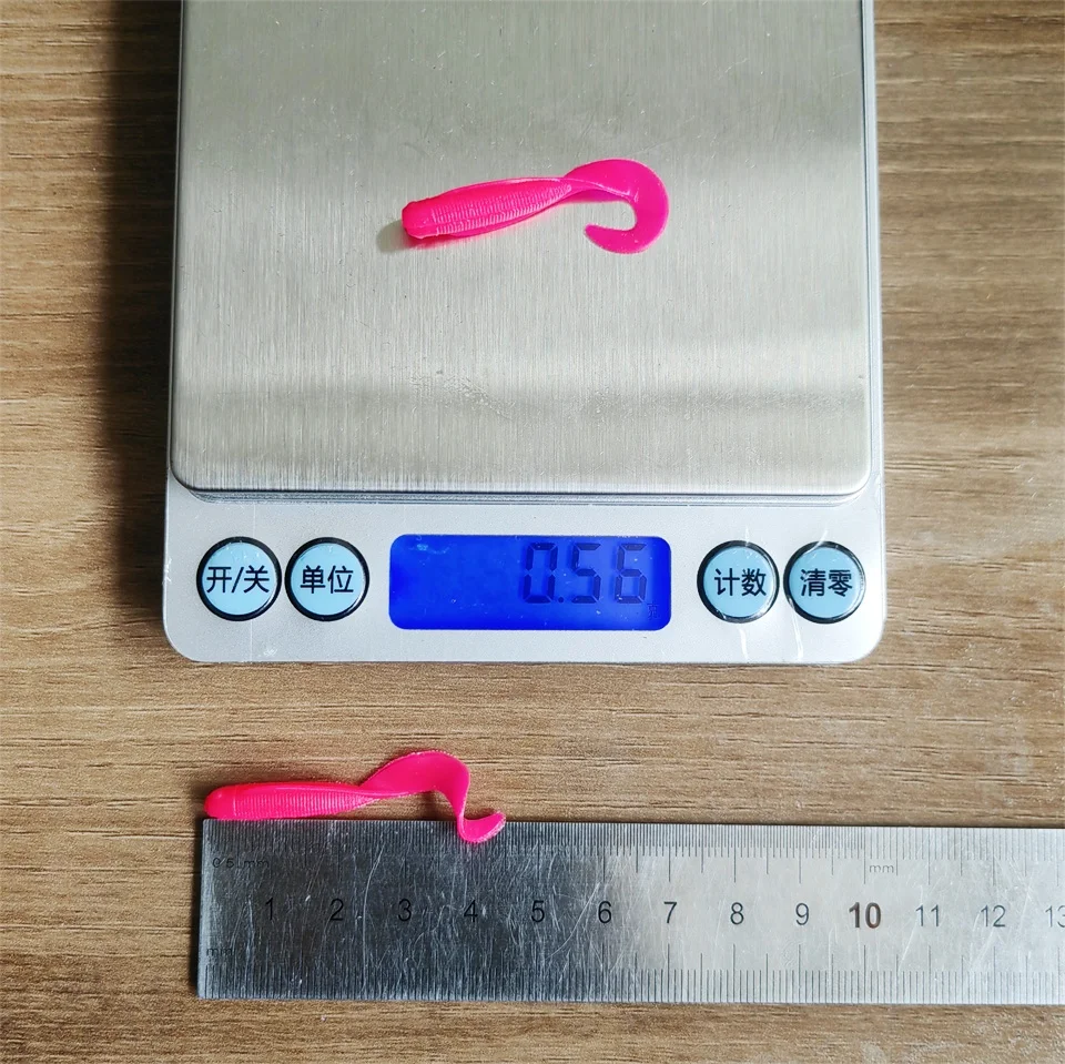 MUKUN 10 Uds pequeño señuelo suave 45MM 0,56G plantilla de Swimbait Artificial de silicona de una sola cola Pesca Señuelos de Pesca artificiales - imagen 5