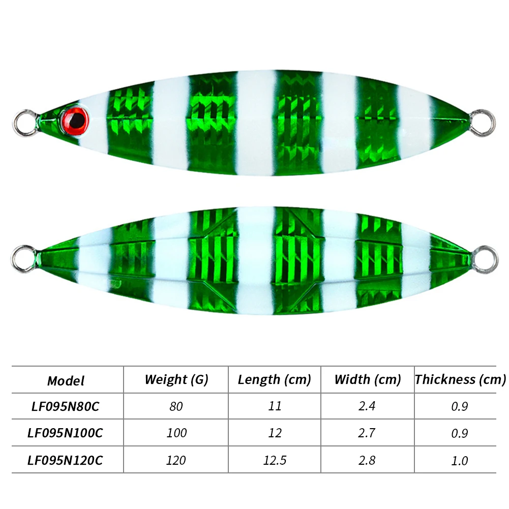 Cucharas de pesca de Metal, señuelos de lanzamiento lento Vertical, noctilucentes, cuchara de Jigging de Metal para atún, lubina, pata de gallo - imagen 4