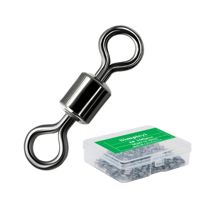 Rodamiento Simpleyi mostrando su diseño giratorio y 100 uds para pesca efectiva