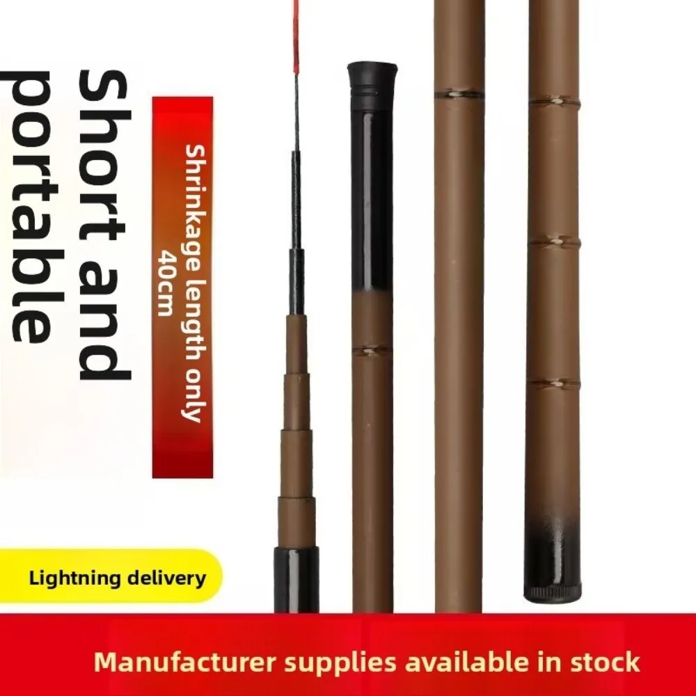 Caña de pescar telescópica de 1,8 m-4,5 m, caña de pescar de fibra de vidrio, caña de pescar de fundición, juego de carrete, juego de señuelos, ganchos, caña alimentadora Combo - imagen 4