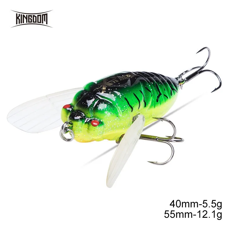 KINGDOM Cicada Señuelo Alas Suaves para Lubina Predadores Agua Dulce