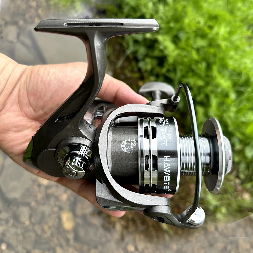 Carrete de pesca giratorio, bobina de Metal, potencia de arrastre máximo de 12KG, 2000, 3000, 4000, 5000, 6000, 7000 - imagen 5