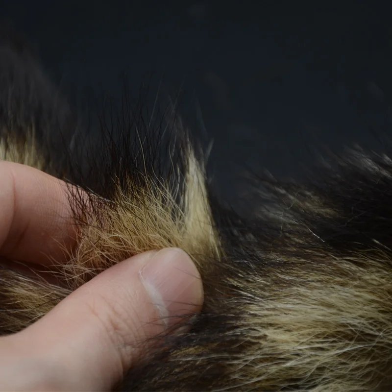 CONTEMPLATOR 2 uds atado de moscas máscara de mapache y piel de cola para atar lubinas trucha de agua salada moscas Streamer materiales de ala de cola de salmón - imagen 5