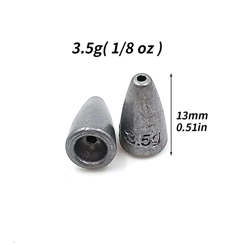 100 Uds 3,5g pesas de pesca bala plomo para Texas Carolina Rig Bass pesca peso plomo a granel - imagen 3