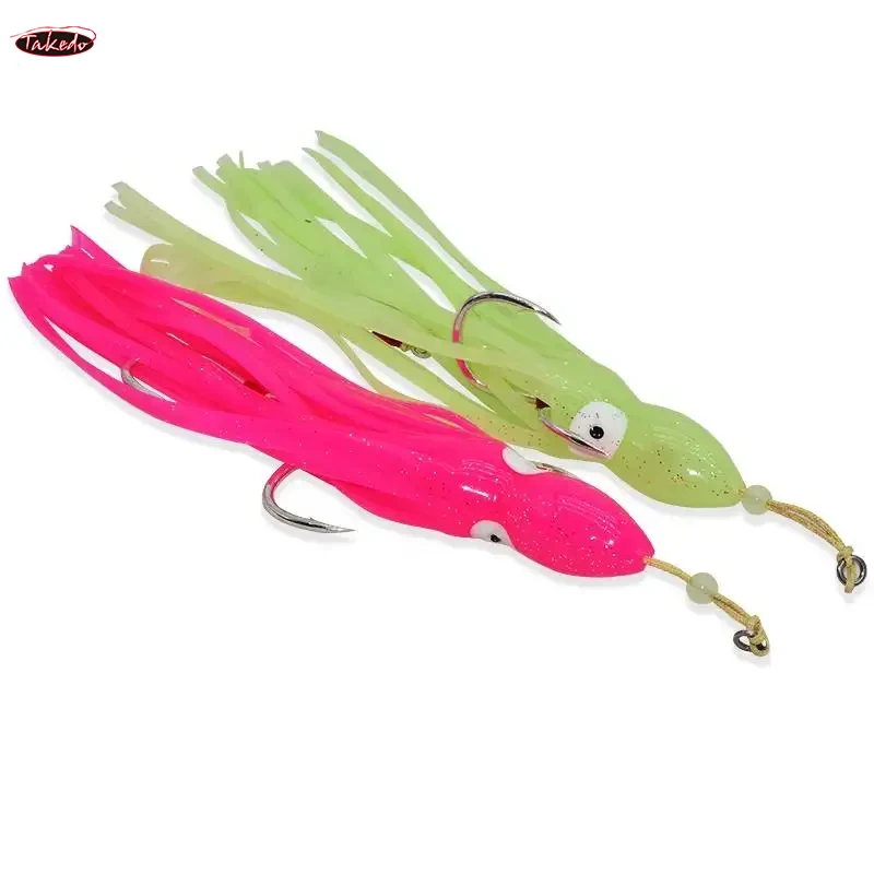 TAKEDO JY52 200mm 40g 55g 5/0 7/0 BK * 8062 gancho de plástico suave señuelo de pesca Trolling señuelo de Jigging pulpo gancho auxiliar falda de calamar - imagen 2