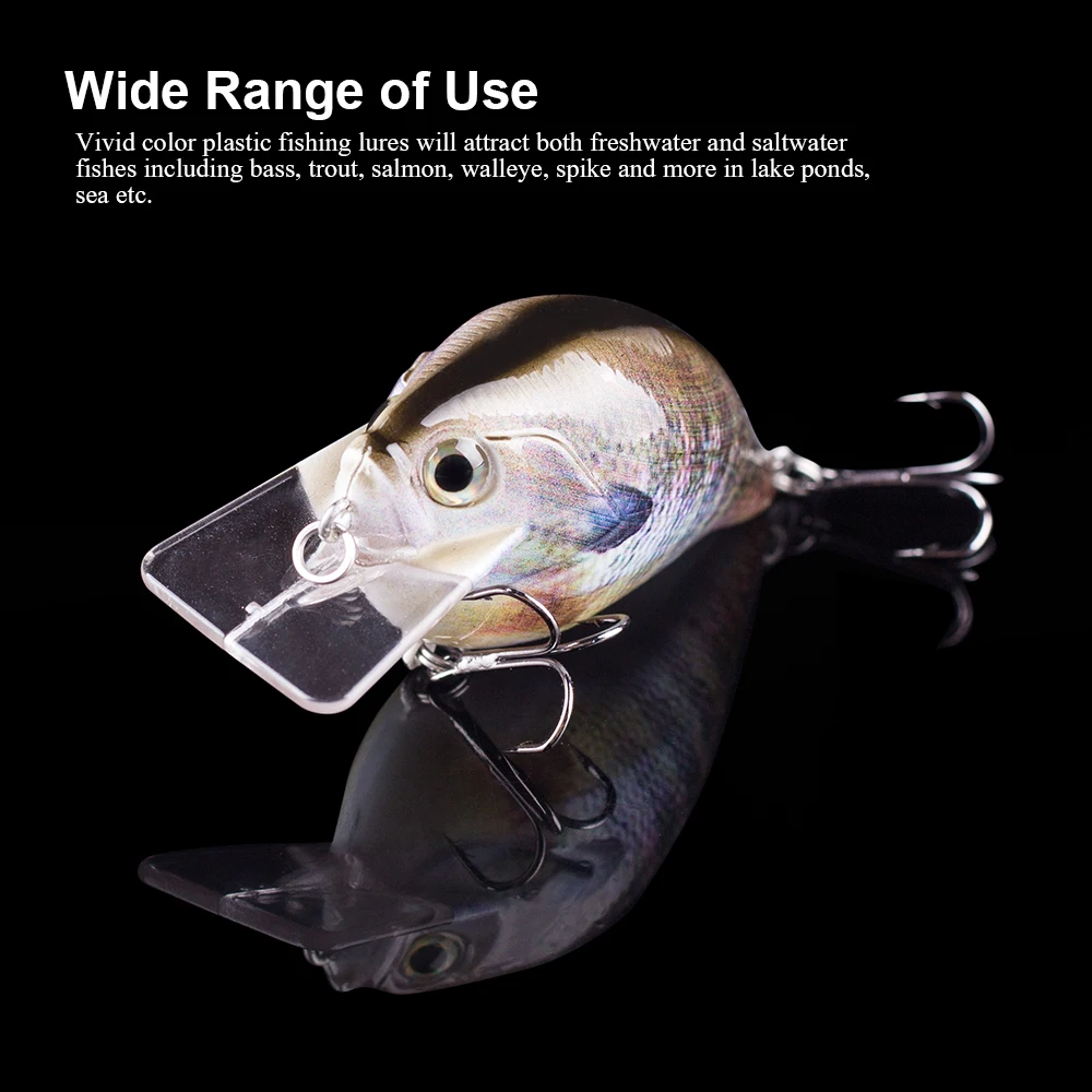 Hanlin Crankbait Señuelos de Pesca de 8CM/16G, Wobbler, flotante, plástico duro, Squarebill, Swimbait, Lucio, Predator, aparejos de Pesca - imagen 4