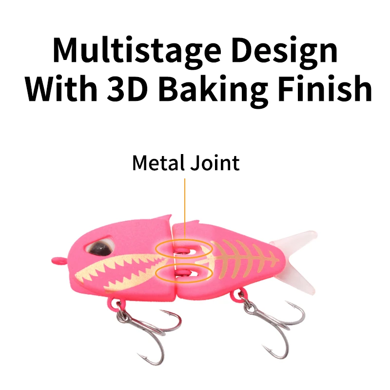 Ruke-señuelos de pesca multiarticulados, 6cm/6,5g, Crankbait, cebos duros realistas para peces, juego de Señuelos de Pesca pequeños, aparejos Brasshopper - imagen 4