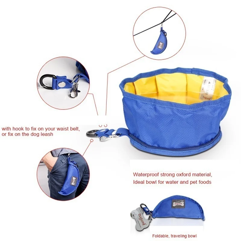 Contenedor plegable de gran volumen para perros, cuenco de agua para perros, bolsa de almacenamiento de alimentos, cuenco para mascotas para viajes, senderismo al aire libre, 1100ML - imagen 4