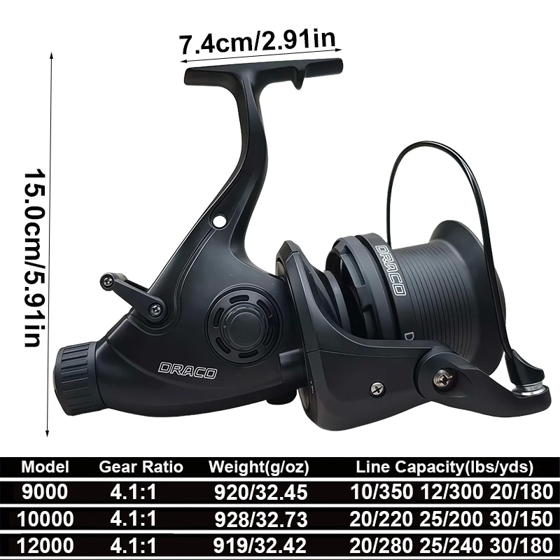 Carrete de pesca giratorio de gran capacidad, carrete de Metal CNC, ultraligero, profesional, para viaje, Surf, Baitcasting, aparejos de pesca con señuelo - imagen 3