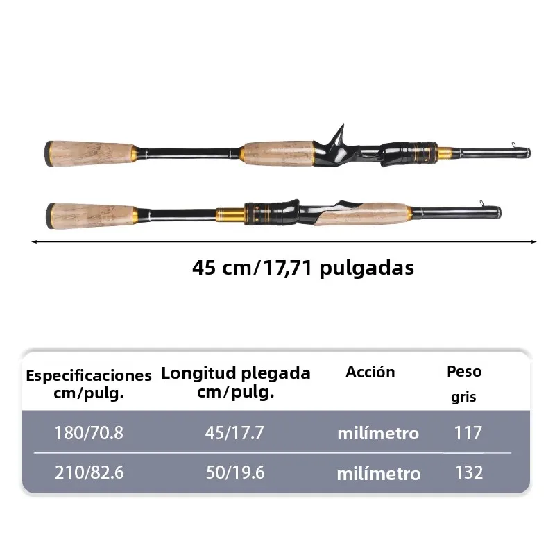 Caña de viaje DEUKIO 1,8-2,1m ML - 4-25g para carpa y lubina - imagen 2