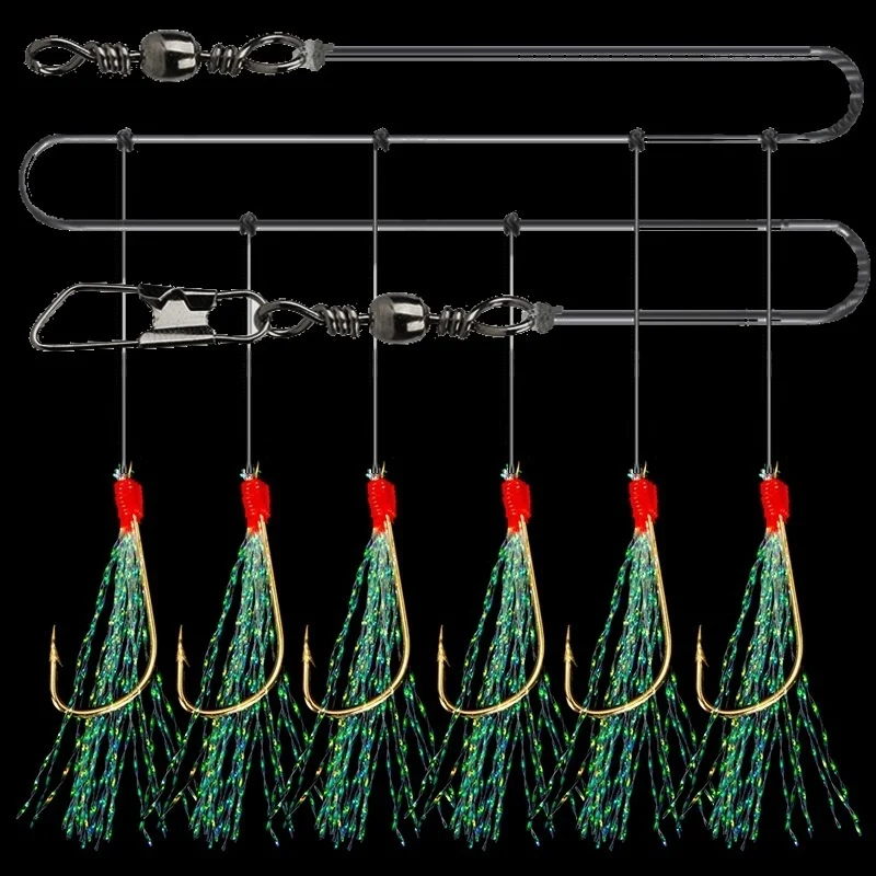 Rig Sabiki con Plumas Luminosas – Aparejo para Caballa en Mar - imagen 3