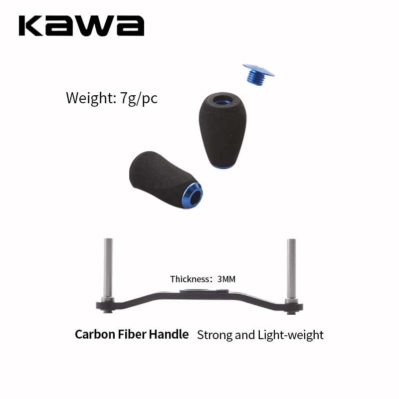 Kawa-mango de carrete de pesca de fibra de carbono con perilla EVA para S/ D/ A, tamaño de agujero de Baitcasting, 8x5/7x4mm, longitud de 90mm, bricolaje, 1 unidad - imagen 4