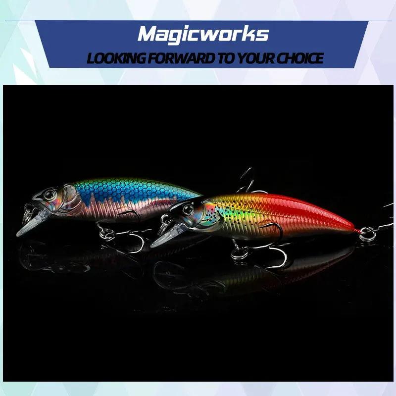 Magic Works-señuelo flotante para pececillo, 53mm, 4g, cebos duros, productos de pesca, Lucio de agua dulce, Wobbler, cebo Artificial, aparejos, señuelos para trucha - imagen 5