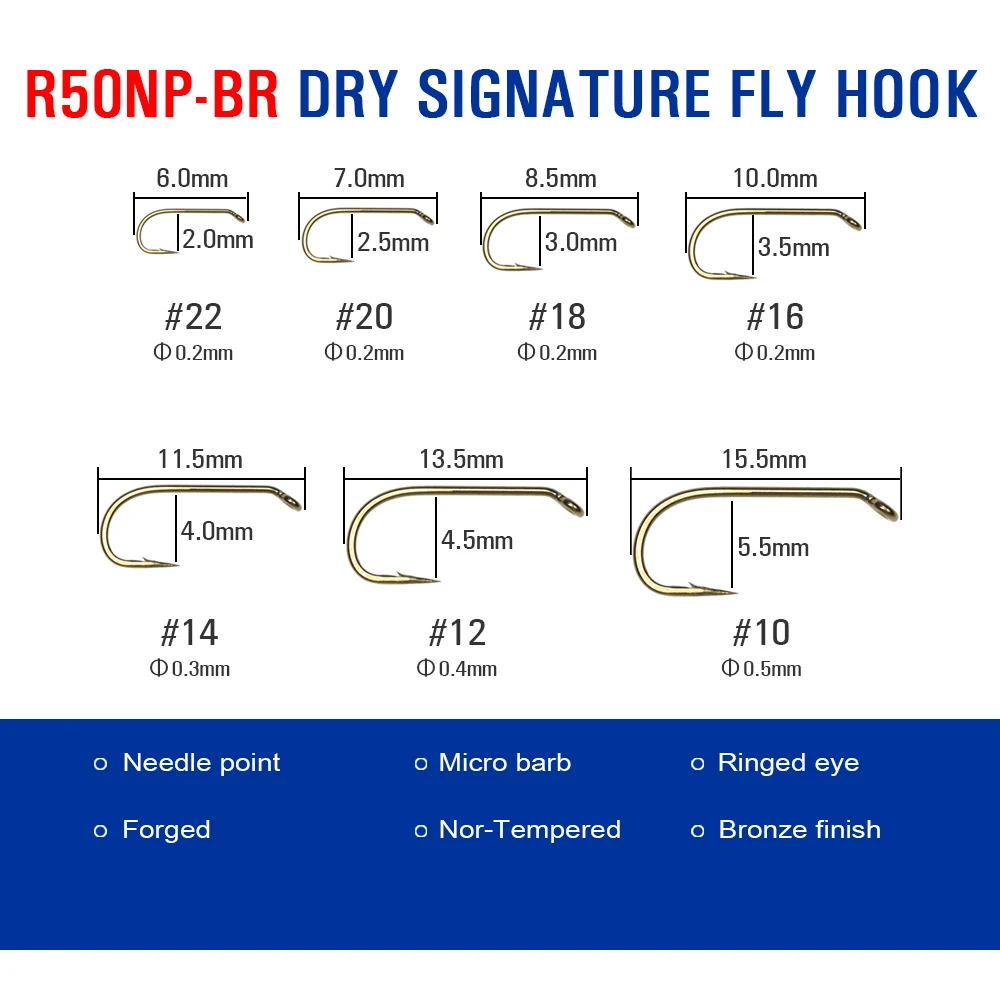 Mustad Anzuelos de atado de mosca con púas color bronce para pesca - imagen 5