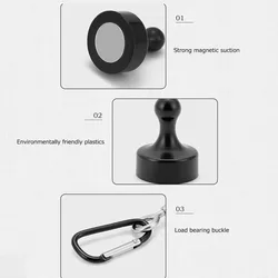 Mosquetón magnético portátil ​ ​   Separable ​ ​ Succión fuerte ​ ​ Clip para toldo de tienda ​ ​   Soporte de luz de camping fijador ​ ​
