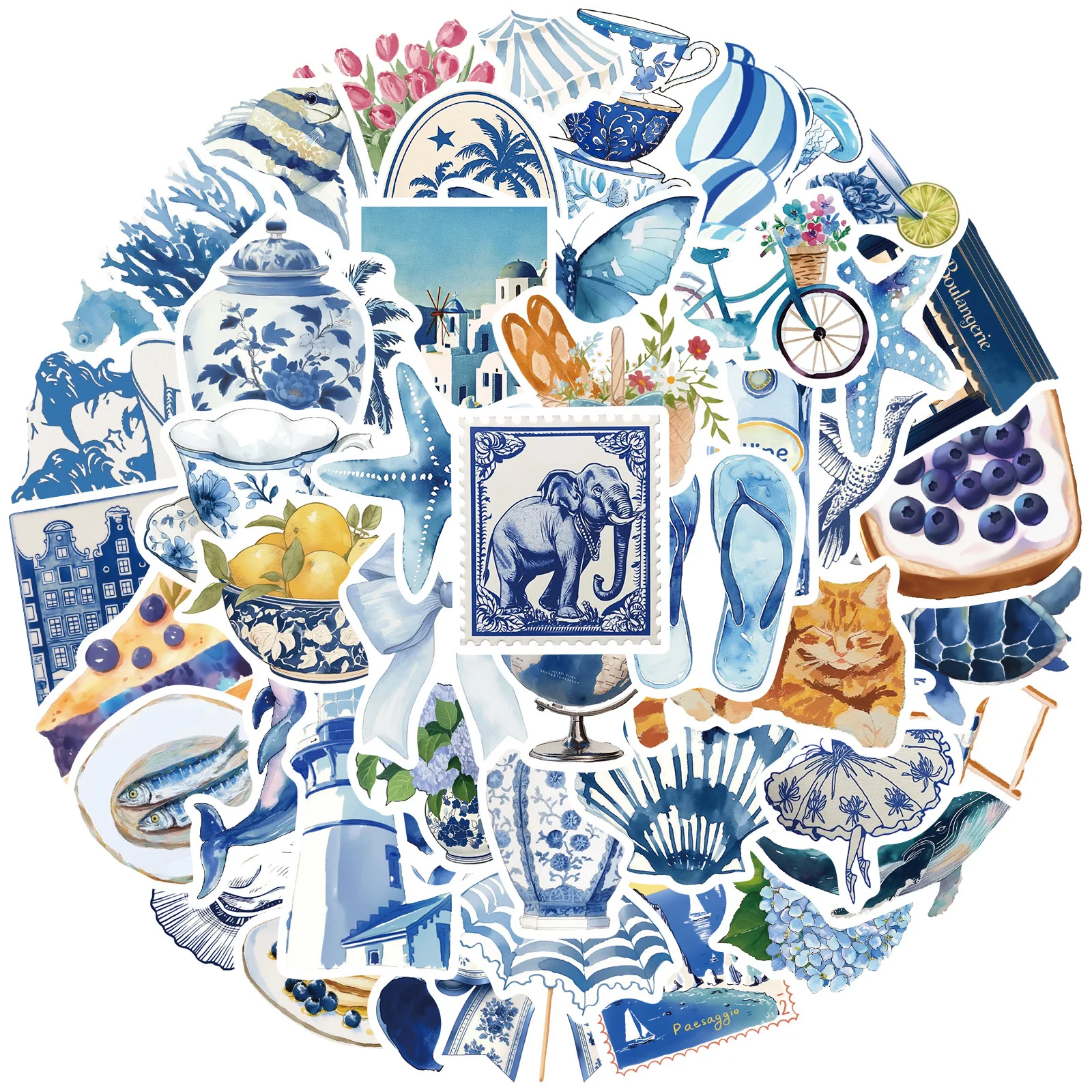 Pegatinas impermeables estilo acuarela azul – Decoración multiusos - imagen 2