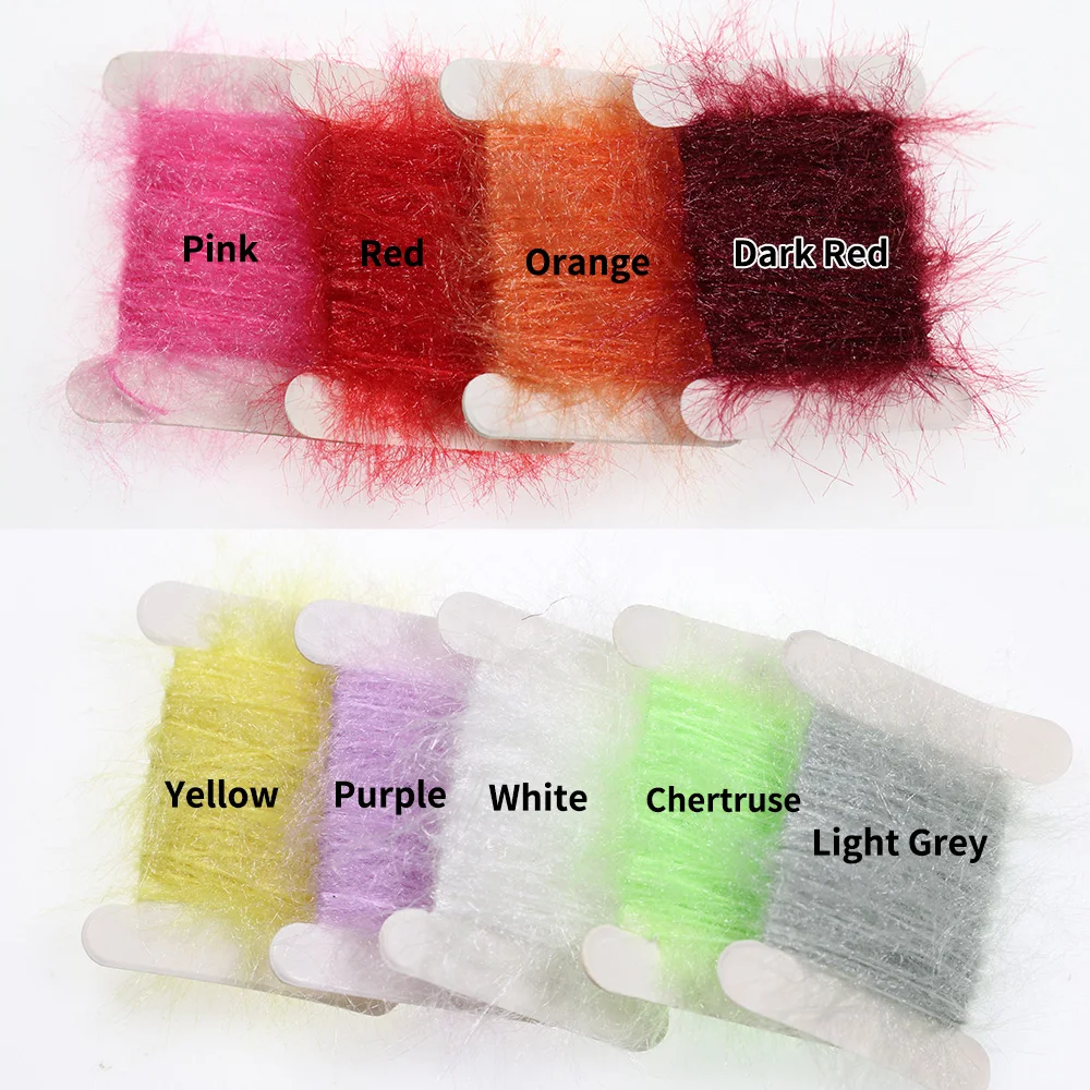 Hilo de línea de doblaje de mosca brillante de 5 metros/tarjeta, gusano de arena, moscas, Material de atado de moscas, hilo corporal de mosca de Ninfa - imagen 3