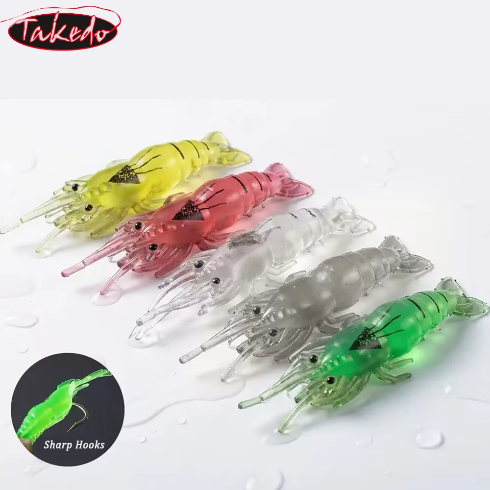 Señuelo vinilo camarón con anzuelo para carpa y lubina TAKEDO - imagen 4