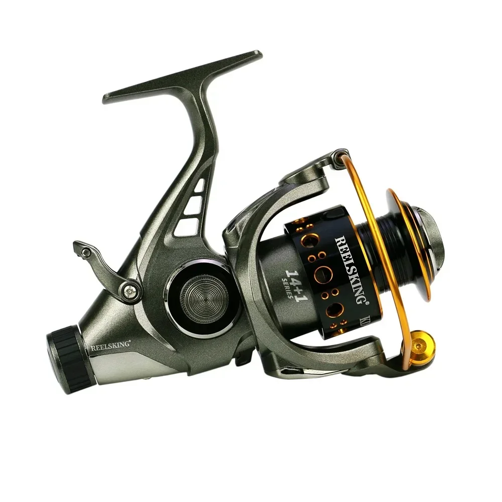 Carrete de Pesca giratorio de alta velocidad, alimentador de carpa, línea de Metal de agua salada, freno delantero y trasero, relación de engranaje 5,2: 1, KD 30, 40, 50, 60 - imagen 3