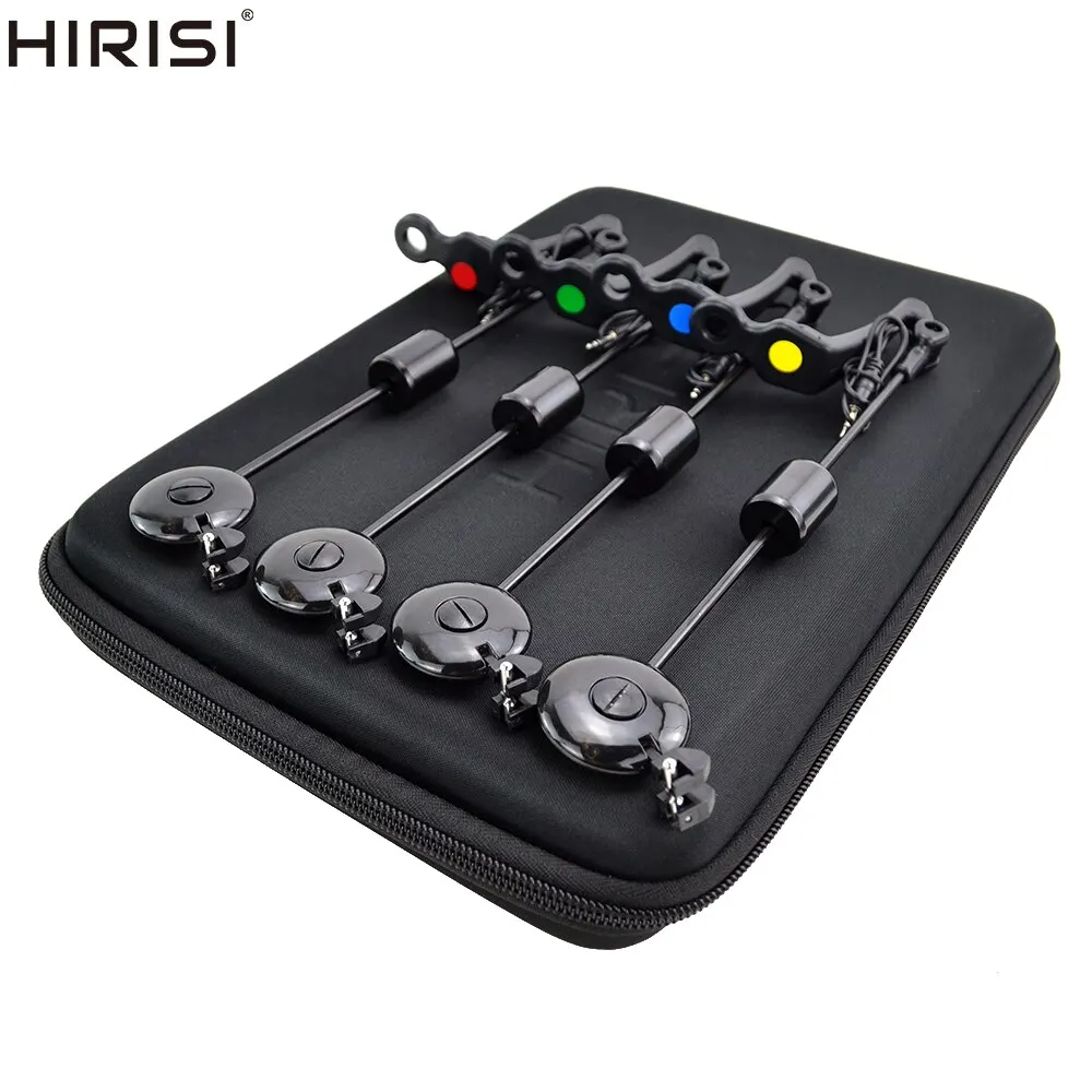 Hirisi LED Carp Fishing Swingers Drop Off Indicador 4 Color en caja con cremallera Carp equipo de pesca B2022