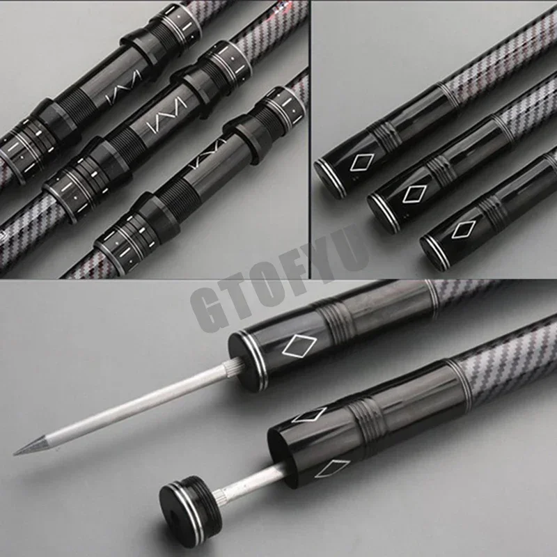 Caña de pescar telescópica 2,4/2,7/3,0/3,6/4,2/4,5 m caña de Surf de viaje de carbono potencia giratoria playa río distancia lanzamiento caña de pescar - imagen 4