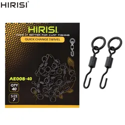 Correa giratoria de pesca de carpa con anillo sólido, gancho de pesca de cambio rápido, accesorios de 40