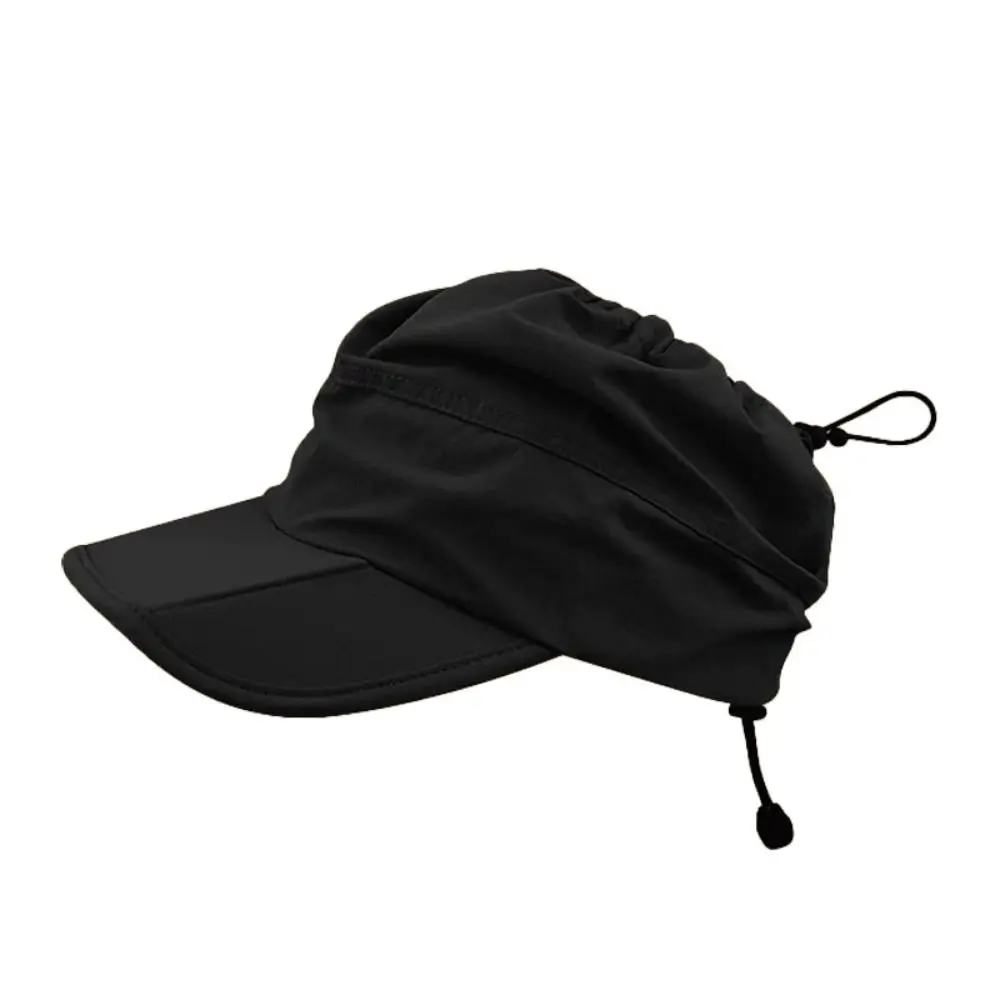 Sombrero de copa vacío a prueba de sol de poliéster, protección UV ajustable, sombrero de secado rápido para exteriores, gorra deportiva plegable de Color sólido para hombre - imagen 5