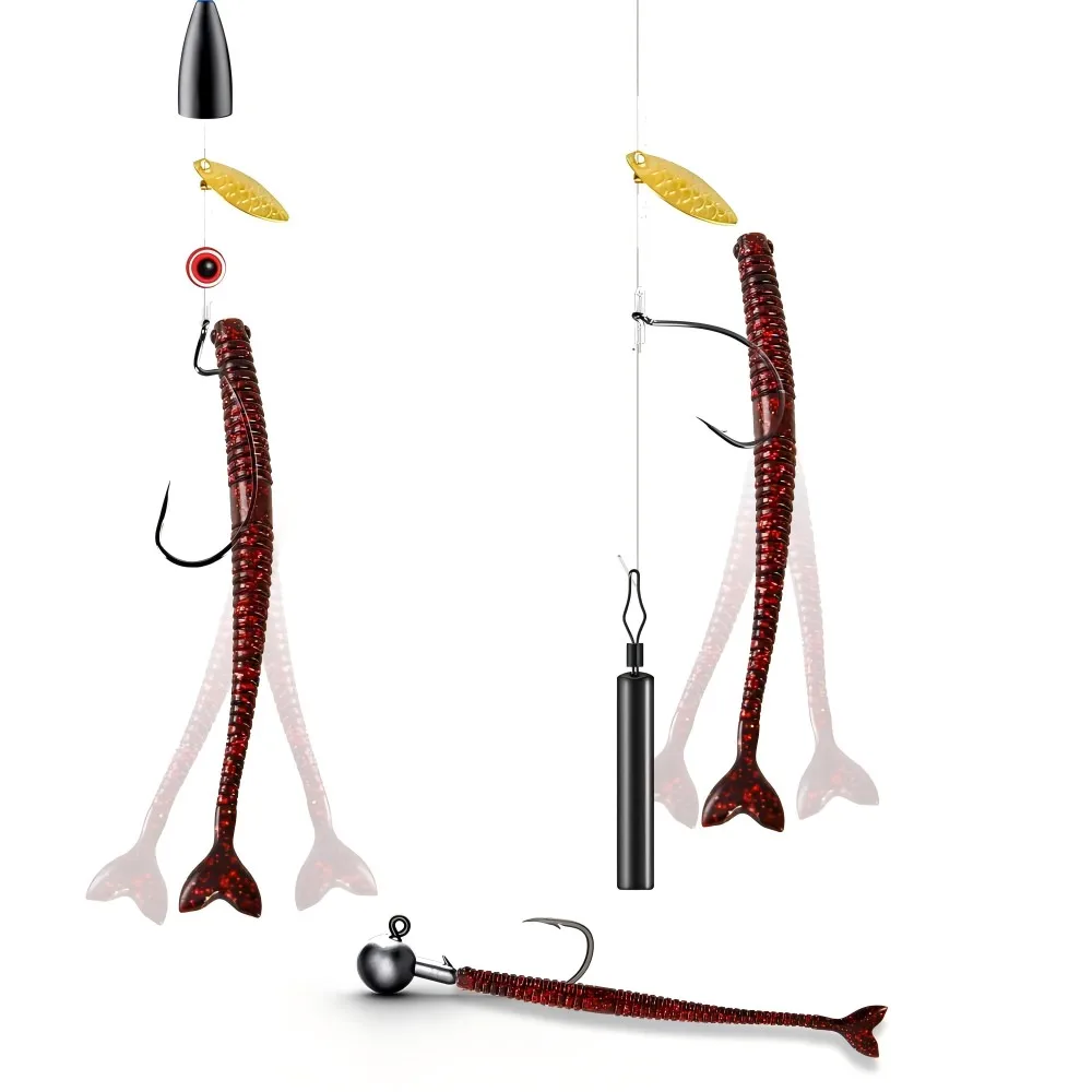 ZUKIBO-señuelo de pesca de hundimiento lento, 4/2,6/1,3g, 125/105/85mm, cebo suave, gusanos marinos artificiales, lombriz de tierra, Swimbait, Señuelos blandos de pesca - imagen 3