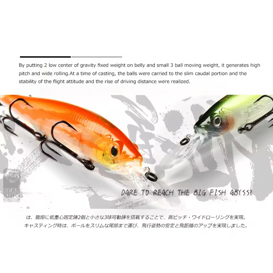 M127 BEARKING acción perfecta 10 colores para Señuelos de Pesca artificiales cebo 128mm 22,9g Dive2-3m Minnow Wobblers Crankbait - imagen 4