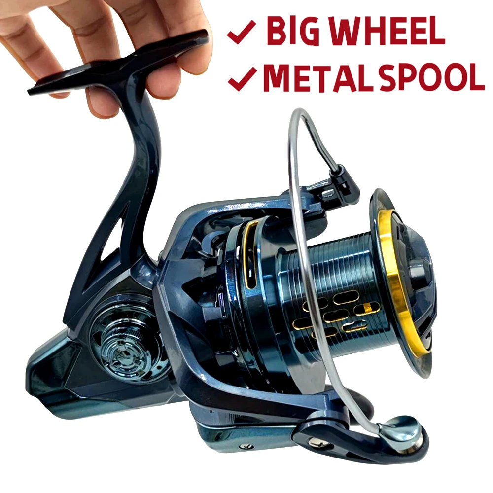 Carrete de pesca giratorio grande GHOTDA 9000 12000 14000 modelos 20KG arrastre potente para agua dulce y mar accesorios de pesca equipo - imagen 5