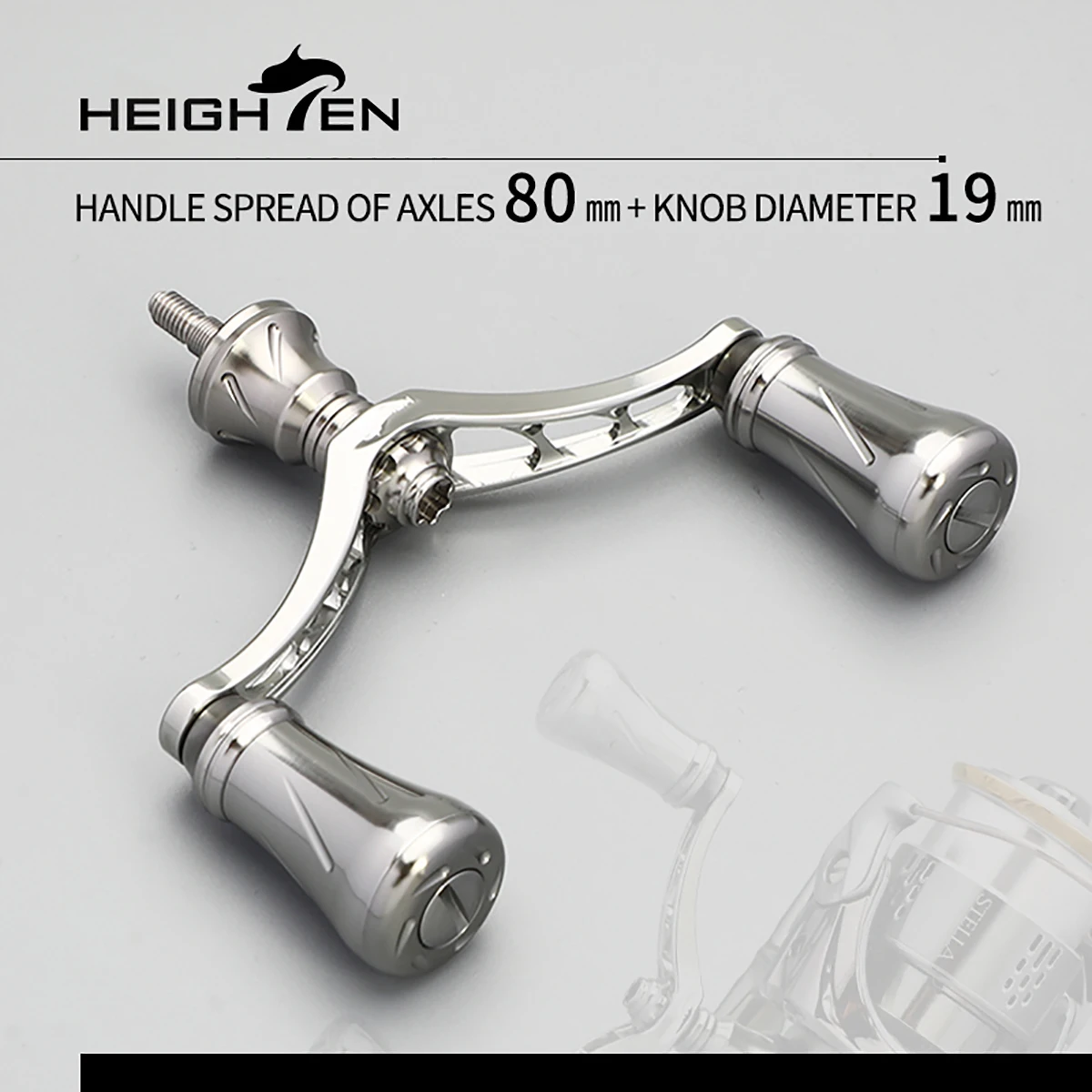 Aumentar los brazos basculantes dobles del carrete giratorio: espaciado entre ejes de 80 mm, perilla de 20 mm de diámetro |     Se adapta a piezas Mod de carrete Daiwa y Shimano