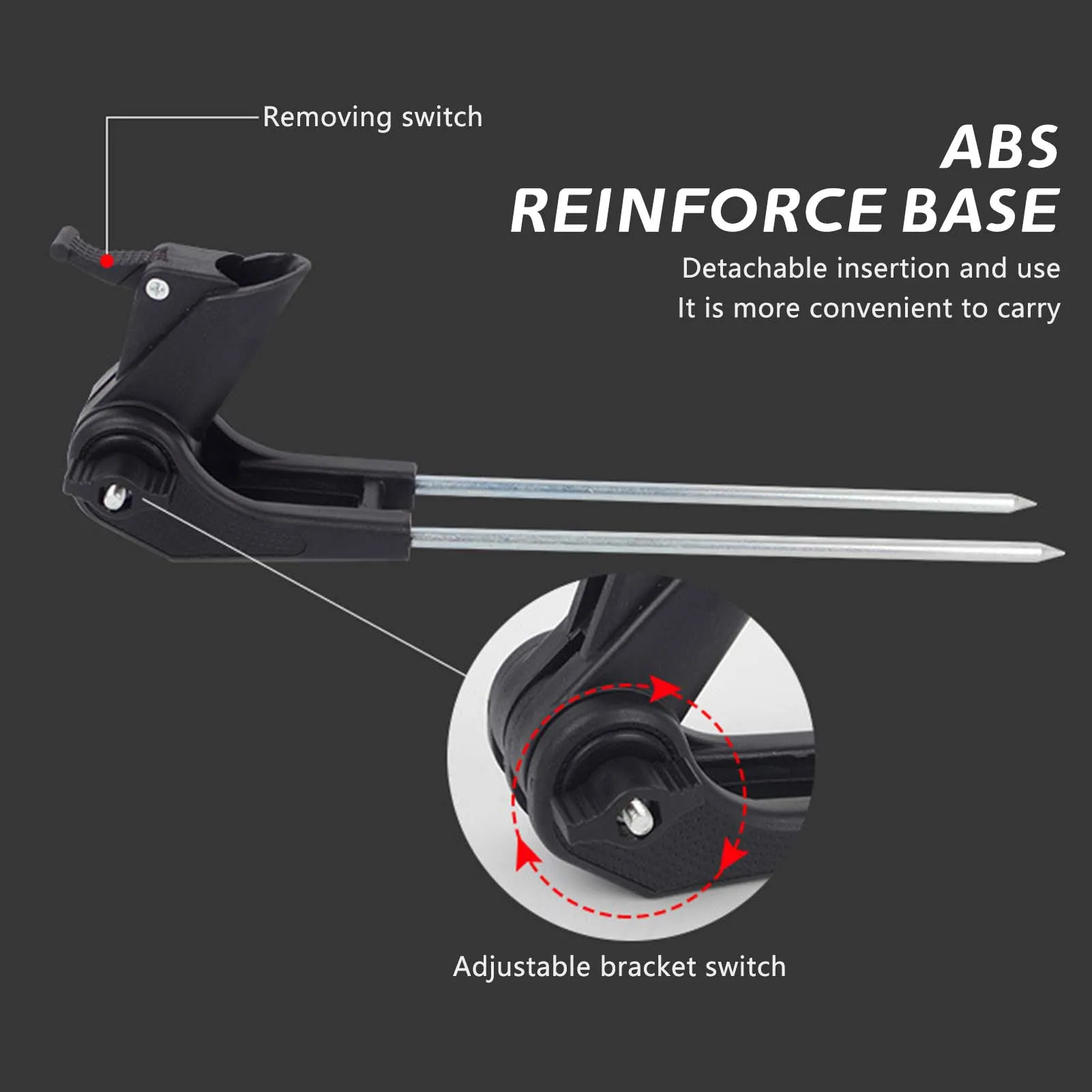 Estantes ajustables para caña de pescar, soporte para caña plegable, soporte de montaje para banco en tierra, adecuado para la mayoría de cañas de pescar - imagen 5