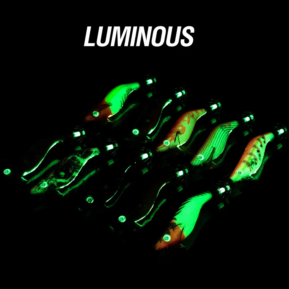 4,1g 5,4g 8g plantilla de calamar señuelo de pesca duro camarones gambas luminosas que brillan en la oscuridad señuelos artificiales aparejos para sepia pulpo - imagen 5