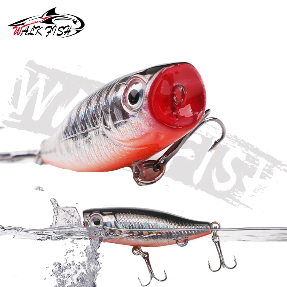 WALK FISH-señuelo de pesca Popper, 45mm, 3,3g Isca Artificial, cebo duro para lubina, Lucio, trucha - imagen 3