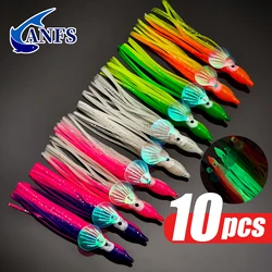 ANFS Señuelos calamar falda luminosa goma suave para pesca nocturna