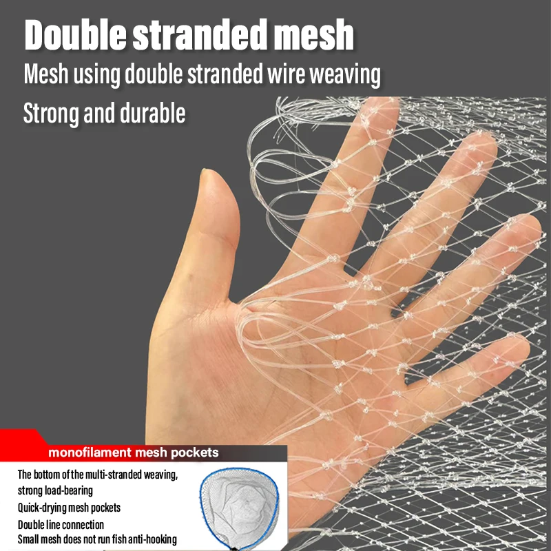 Red de aterrizaje de pesca con mango de poste telescópico, bola flotante integrada, marco de aleación de aluminio, red de pesca extensible plegable para lubina - imagen 4