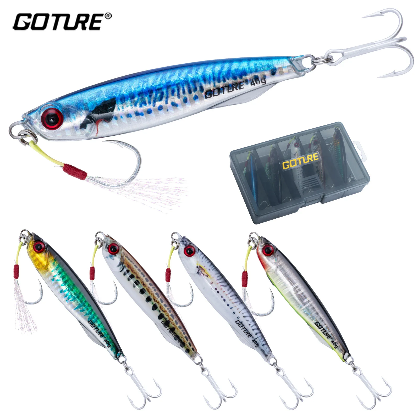 Goture Juego de señuelos metal VIB 40 g para jigging lento - imagen 2