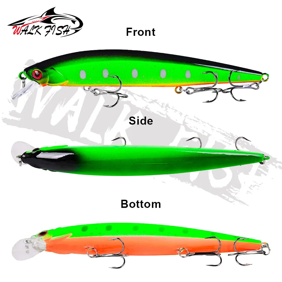 WALK FISH-señuelo de pececillos Wobblers 3D, cebo duro de Metal Artificial, carpa flotante, aparejos de pesca al aire libre, 14cm/18,5g, 1 unidad - imagen 3